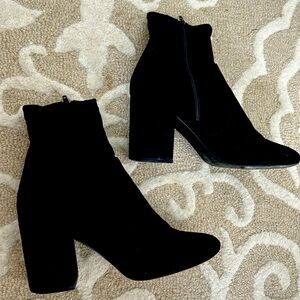Zip up black booties